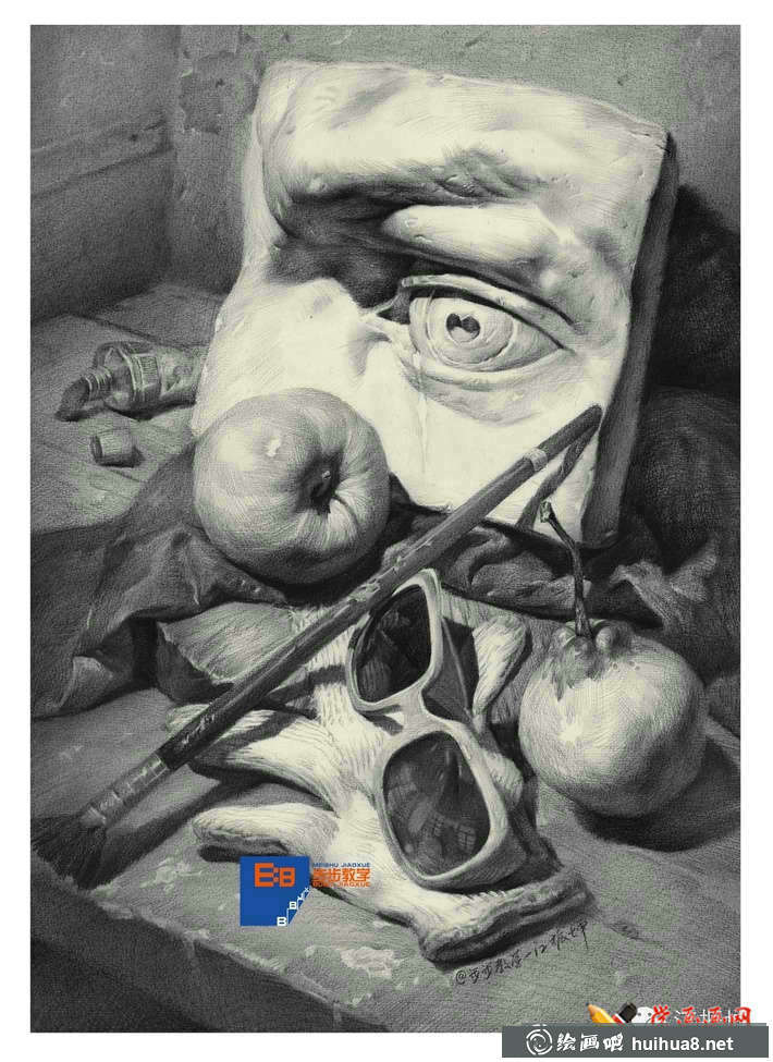 素描入門進(jìn)階教程_素描靜物組合的畫法及優(yōu)秀范畫(23)