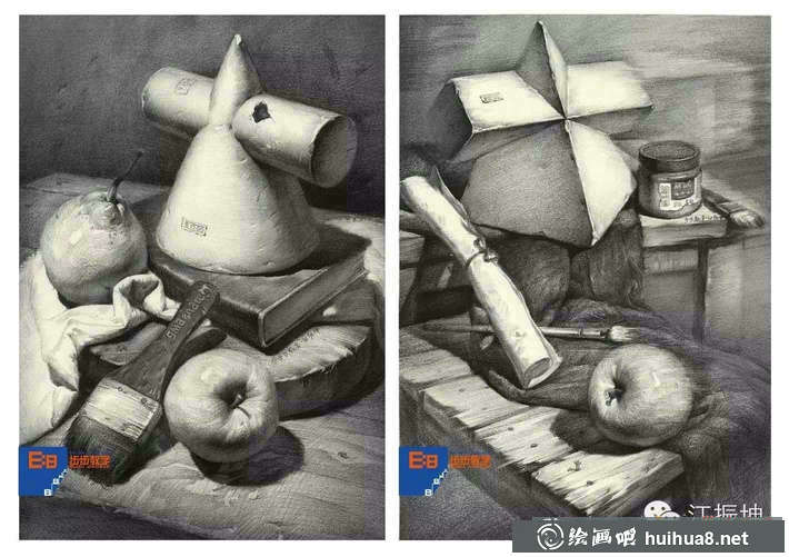素描入門進(jìn)階教程_素描靜物組合的畫法及優(yōu)秀范畫(30)