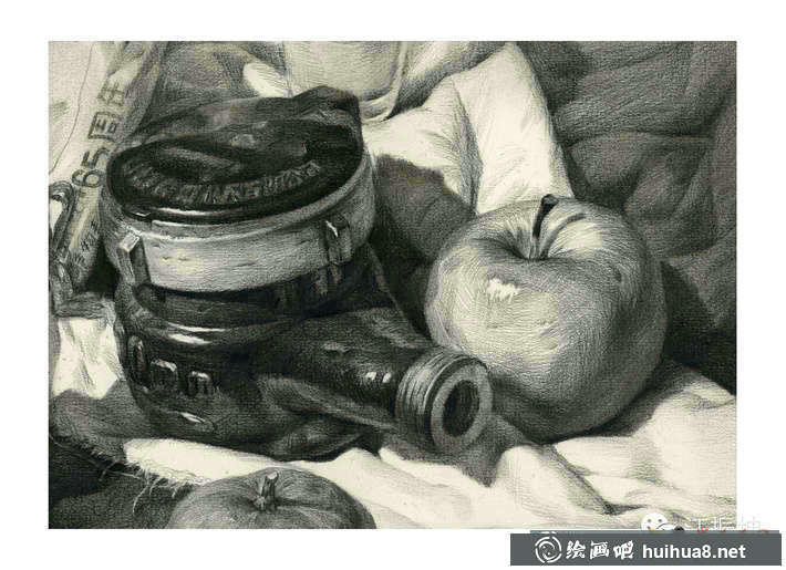 素描入門進(jìn)階教程_素描靜物組合的畫法及優(yōu)秀范畫(34)
