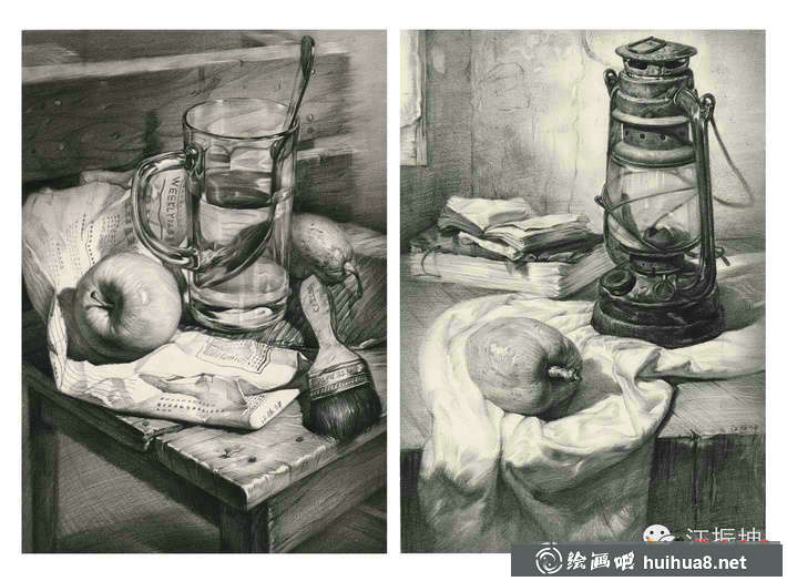 素描入門進(jìn)階教程_素描靜物組合的畫法及優(yōu)秀范畫(36)