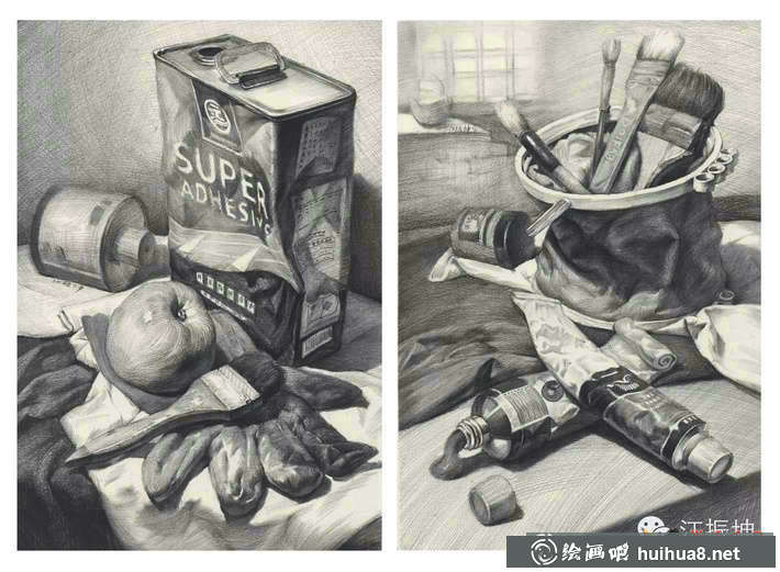 素描入門進(jìn)階教程_素描靜物組合的畫法及優(yōu)秀范畫(37)