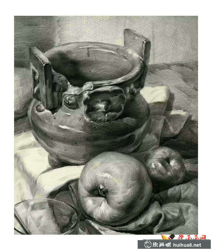 素描入門進(jìn)階教程_素描靜物組合的畫法及優(yōu)秀范畫(42)