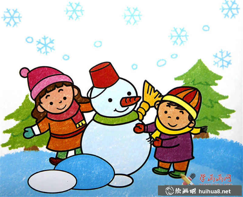兒童畫堆雪人(1)