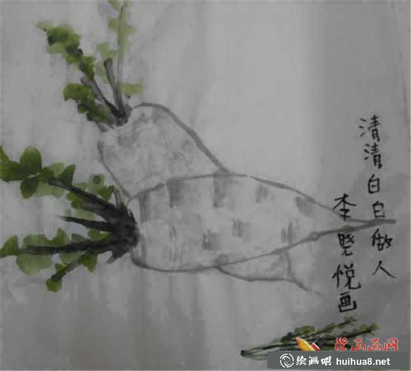 中國畫白蘿卜(1)