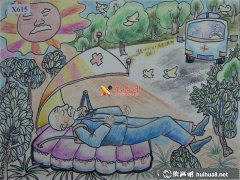 小學(xué)生科幻畫獲獎作品緊急救助包創(chuàng)意無限