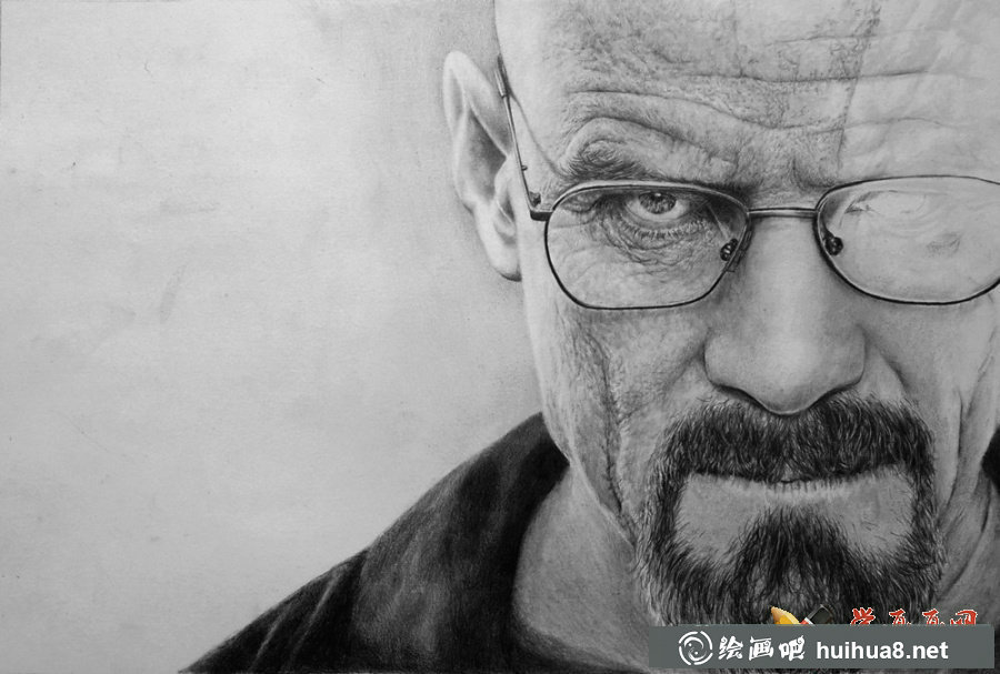 王抽風《絕命毒師》超寫實人物素描作畫步驟(7)