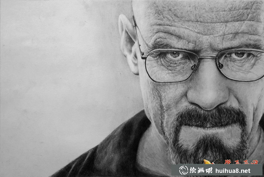 王抽風《絕命毒師》超寫實人物素描作畫步驟(8)