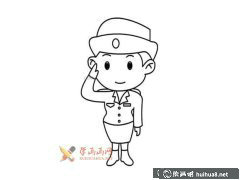 警察姐姐敬禮簡筆畫