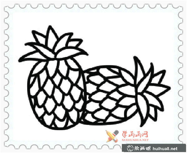 菠蘿簡(jiǎn)筆畫圖片大全(7)