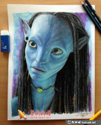 彩鉛描繪阿凡達(dá)奇幻圖