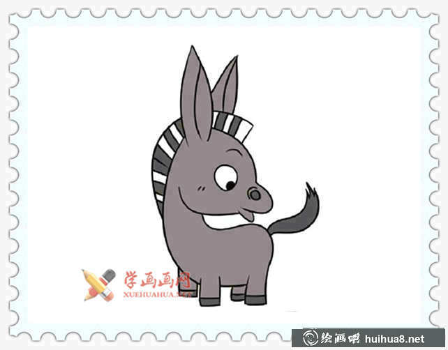 可愛卡通小毛驢簡筆畫圖片(2)