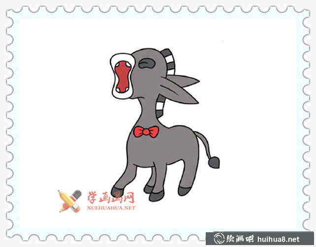可愛卡通小毛驢簡筆畫圖片(16)