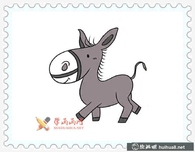 可愛卡通小毛驢簡筆畫圖片(4)