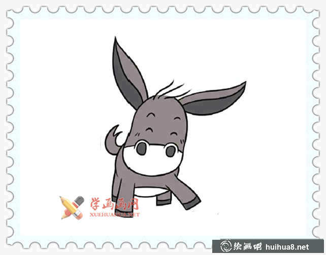可愛卡通小毛驢簡筆畫圖片(1)
