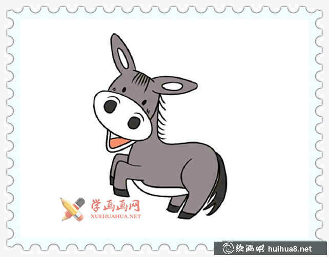 可愛卡通小毛驢簡筆畫圖片(10)