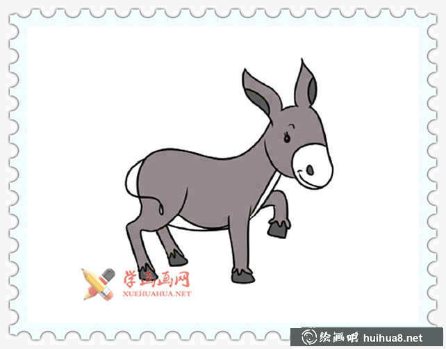 可愛卡通小毛驢簡筆畫圖片(11)