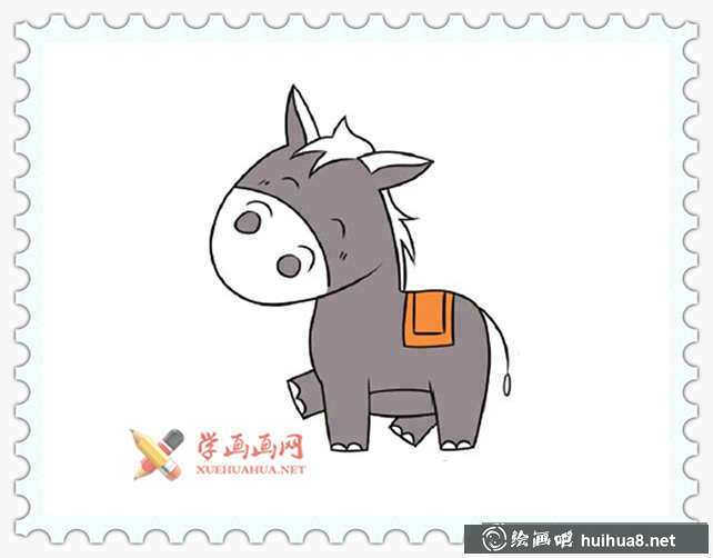 可愛卡通小毛驢簡筆畫圖片(13)
