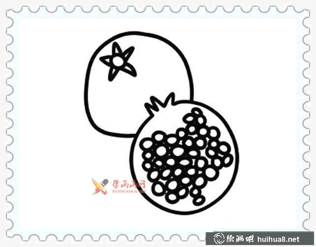 石榴簡筆畫圖片(5)