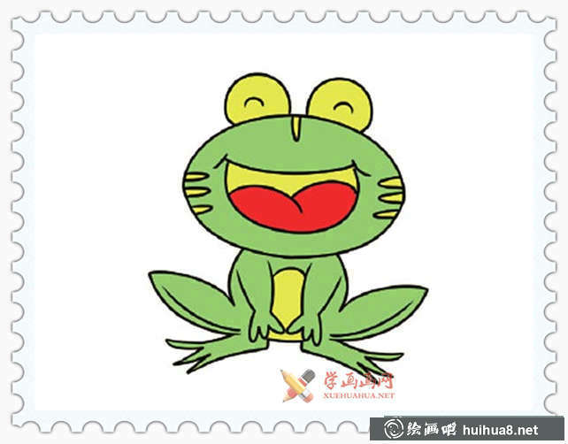 彩色青蛙簡筆畫圖片(2)