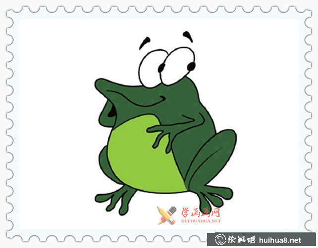 彩色青蛙簡筆畫圖片(10)