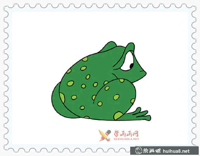 彩色青蛙簡筆畫圖片(11)