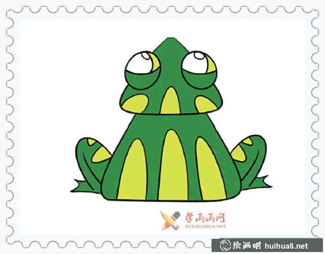 彩色青蛙簡筆畫圖片(13)
