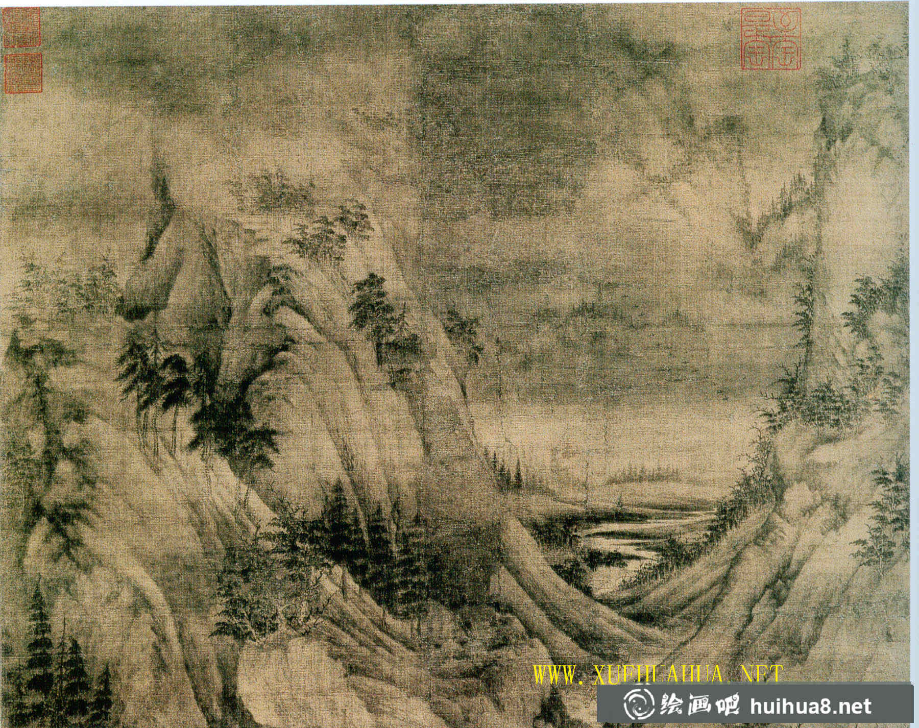 《溪岸圖》高清大圖_董源唯一傳世山水作品(5)