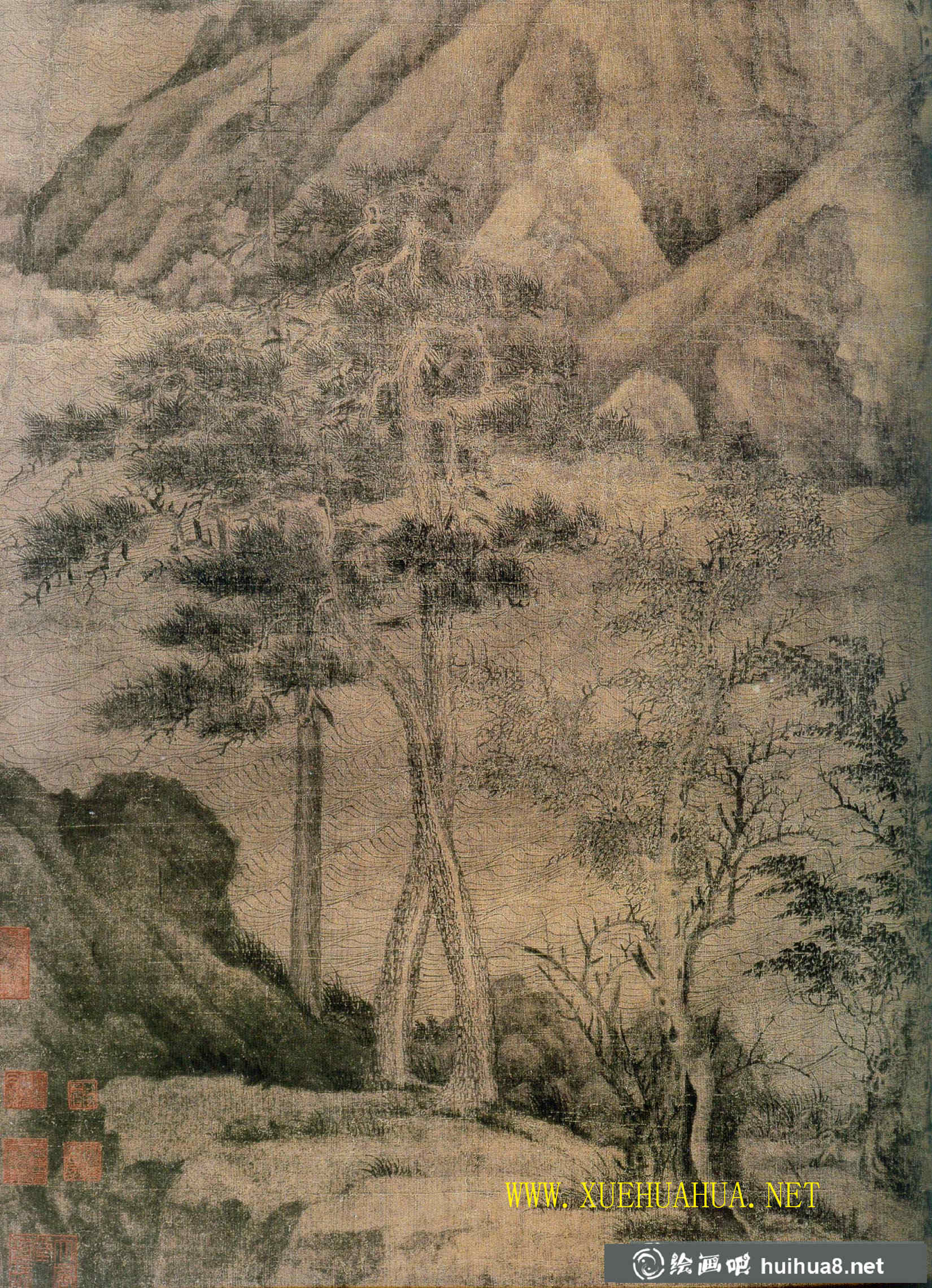 《溪岸圖》高清大圖_董源唯一傳世山水作品(9)