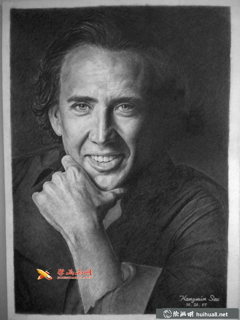 尼古拉斯凱奇素描畫圖片(3)