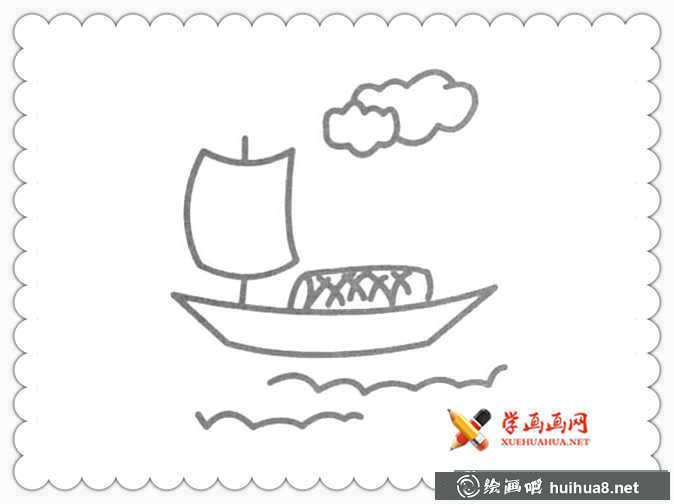 簡(jiǎn)筆畫烏篷船圖片4幅(4)