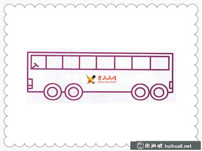 6幅公共汽車簡筆畫(2)