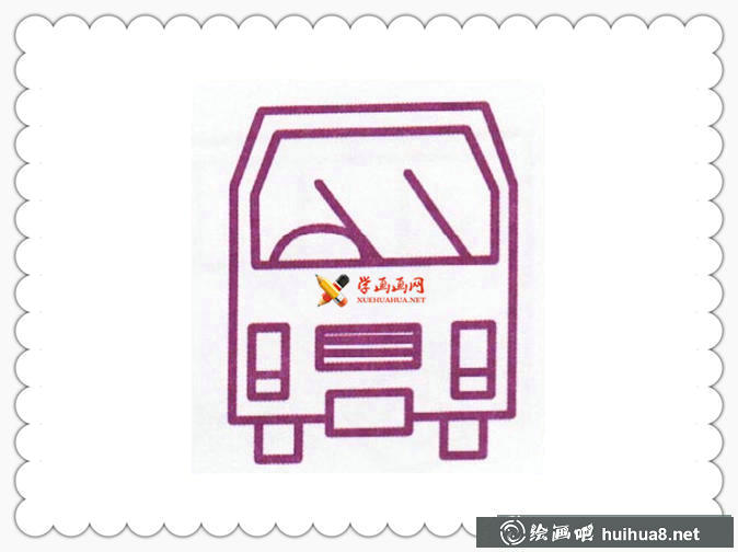 6幅公共汽車簡筆畫(3)