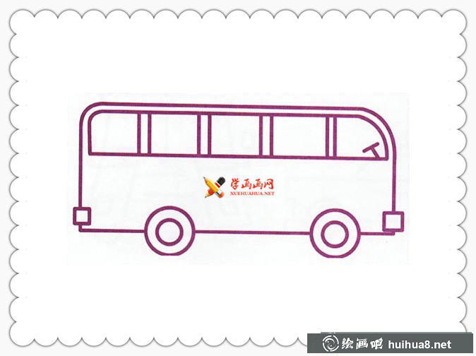 6幅公共汽車簡筆畫(5)