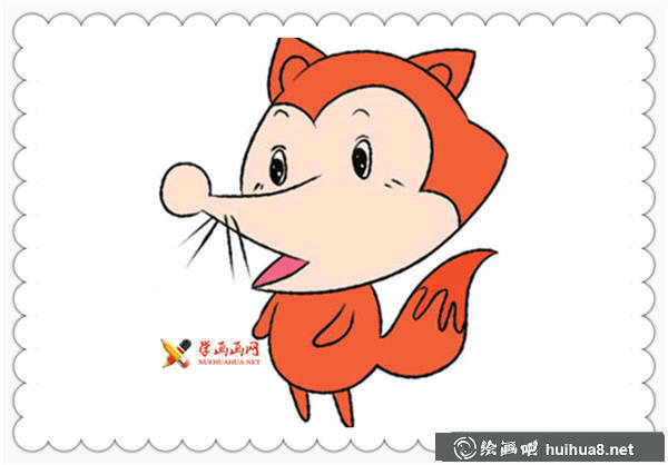 小狐貍卡通彩色簡筆畫圖片(16)