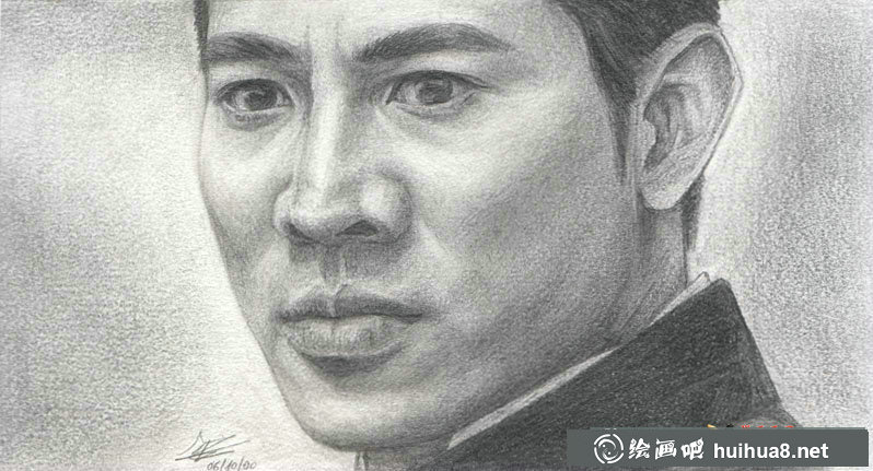 李連杰素描畫圖片8幅(8)