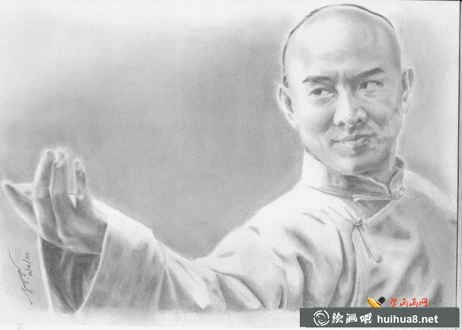 李連杰素描畫圖片8幅(7)