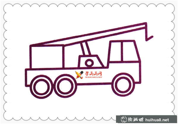 吊車簡筆畫圖片2幅(2)