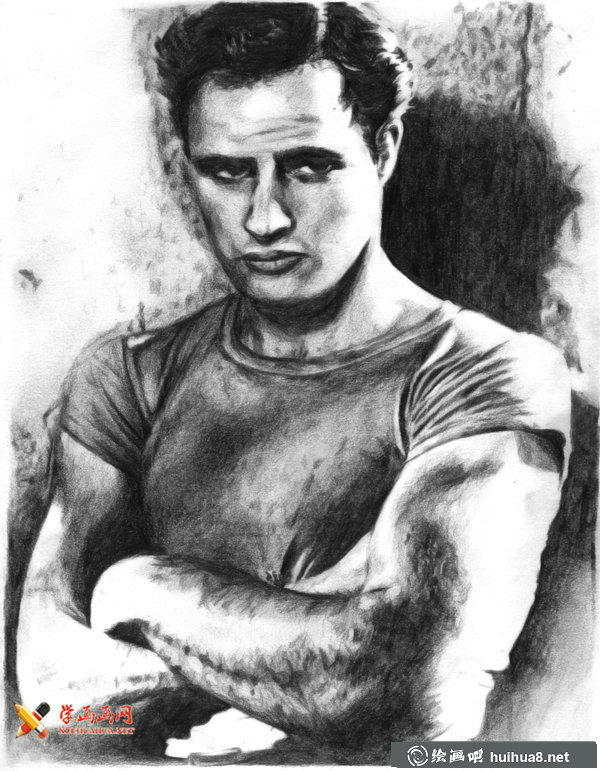 “教父”馬龍·白蘭度（Marlon Brando）素描畫欣賞(4)