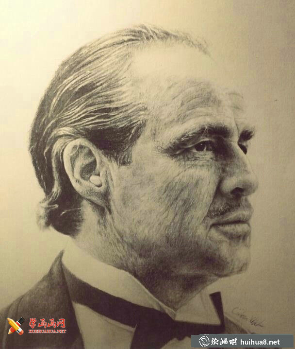 “教父”馬龍·白蘭度（Marlon Brando）素描畫欣賞(2)