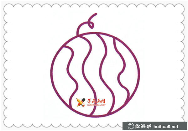8幅西瓜簡筆畫圖片素材(5)