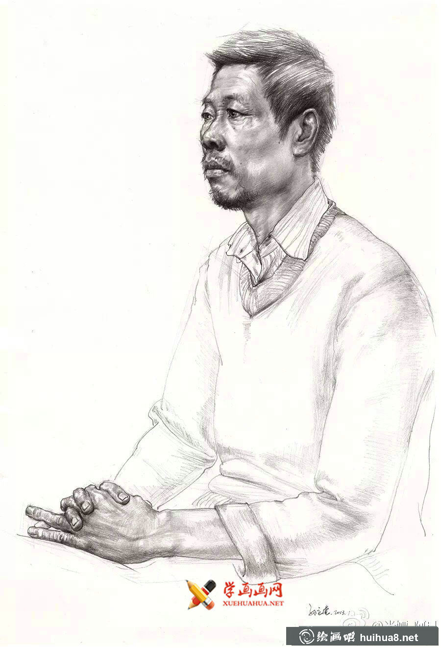 適合美考的素描半身像范畫作品 (1)