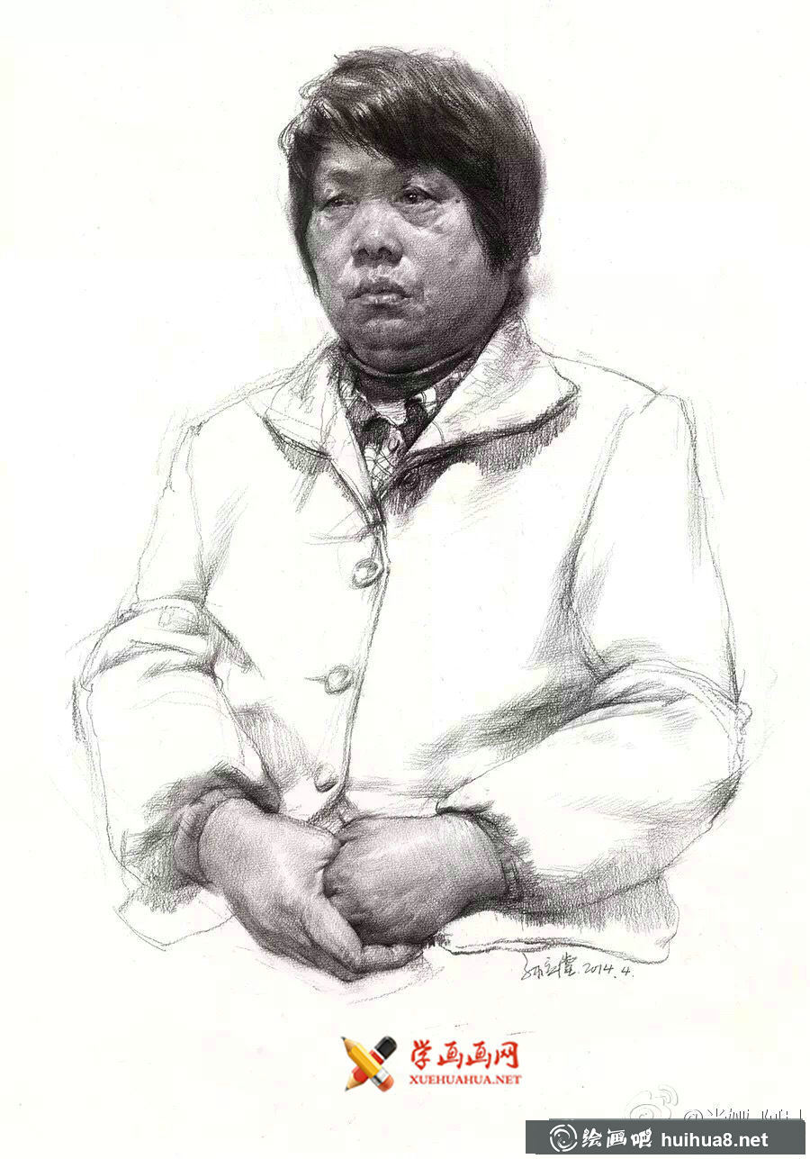 適合美考的素描半身像范畫作品 (4)