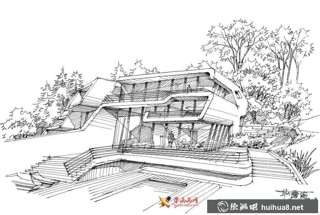 耿慶雷建筑鋼筆畫速寫欣賞