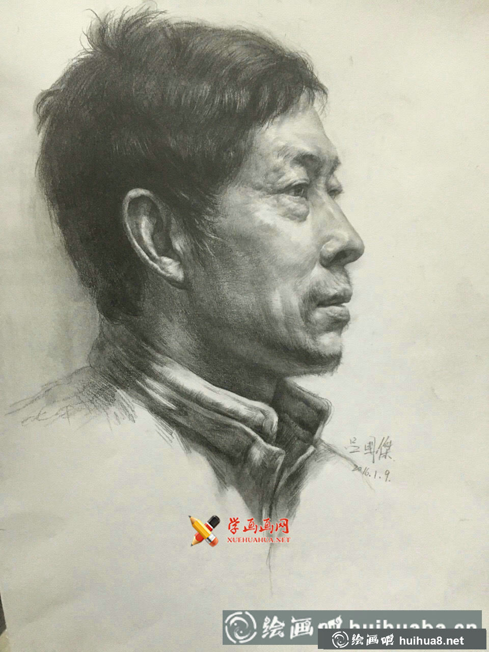 老鷹畫室呂國杰老師素描頭像范畫欣賞