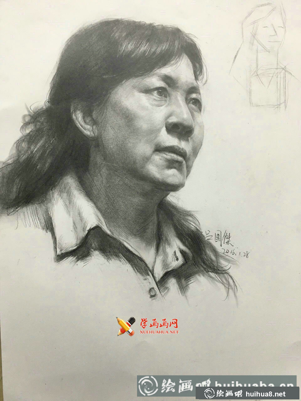 老鷹畫室呂國杰老師素描頭像范畫欣賞