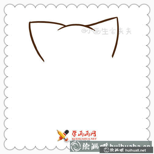 穿衛(wèi)衣的小貓簡筆畫圖片(2)