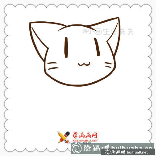 穿衛(wèi)衣的小貓簡筆畫圖片(4)