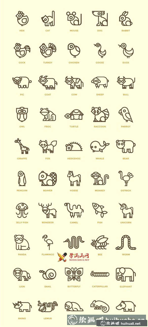 可愛小動(dòng)物簡筆畫圖片大全(1)