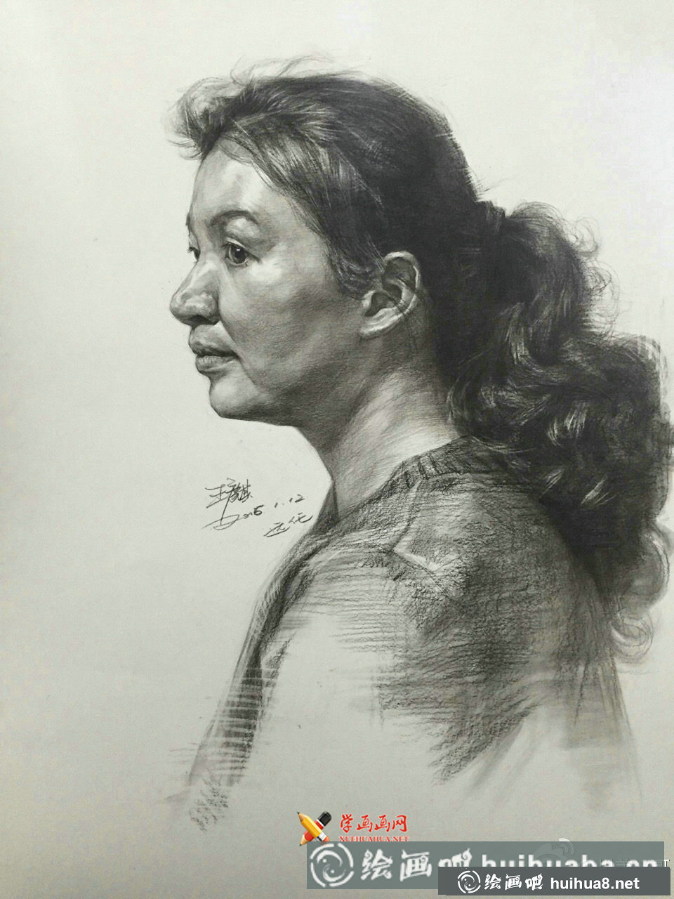素描半身像及頭像作品