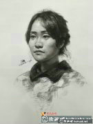 川美7哥素描女性半身像頭像作品